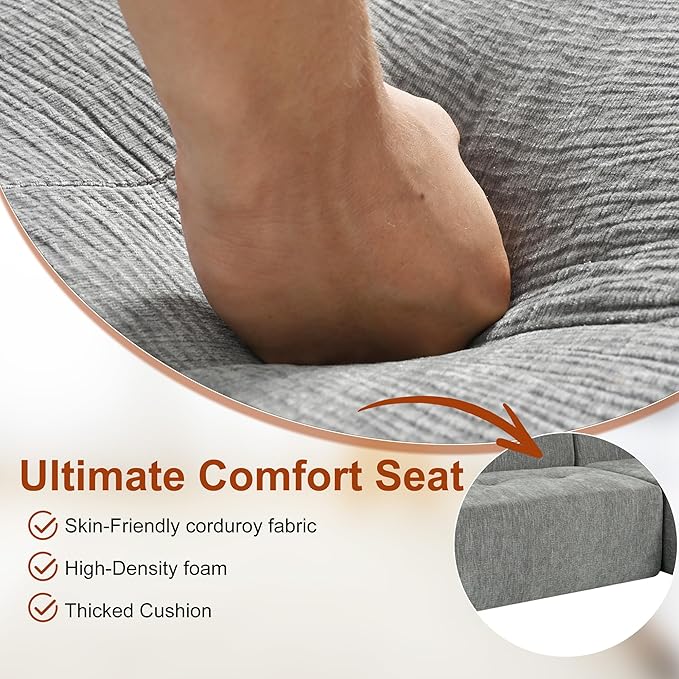 112.2" Sectional Couch, Oversized L Shaped Cloud Couch, Modular Sofa, Sectional Couches for Living Room and Office, Cool Gray