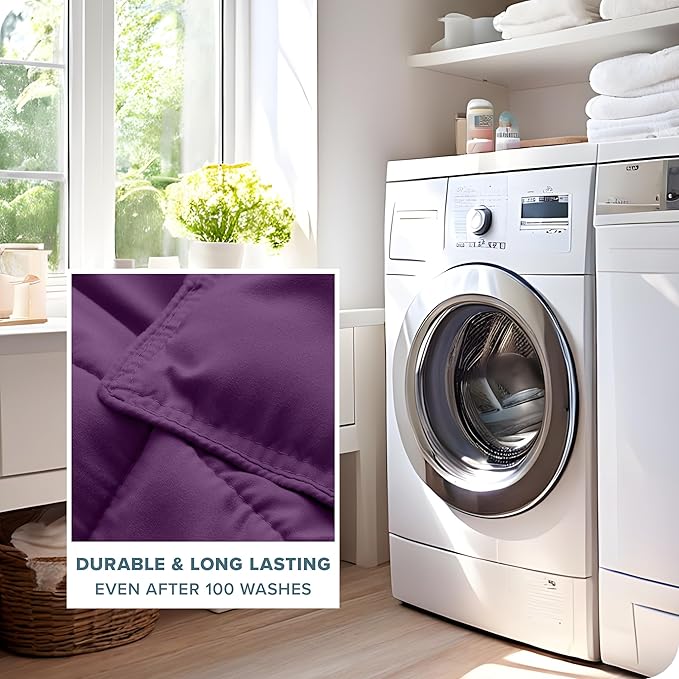 Bare Home Comforter Set - Oversized King Size - Ultra-Soft - Goose Down Alternative - Premium 1800 Series - All Season Warmth (Oversized King, Plum)