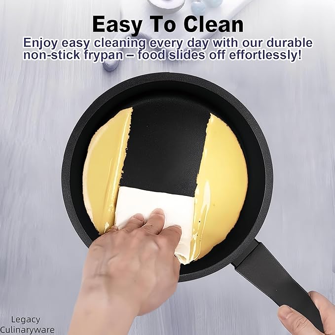 Nonstick Sauce Pan with Lid,1.5QT small pot, PFOA Free,Kitchen Pots Induction Pot,Black