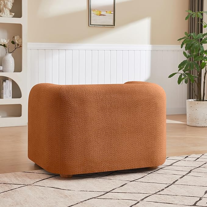 40" Modern Accent Chair Reading Chair Oversized Barrel Chairs for Living Room Bedroom Apartment (Orange)