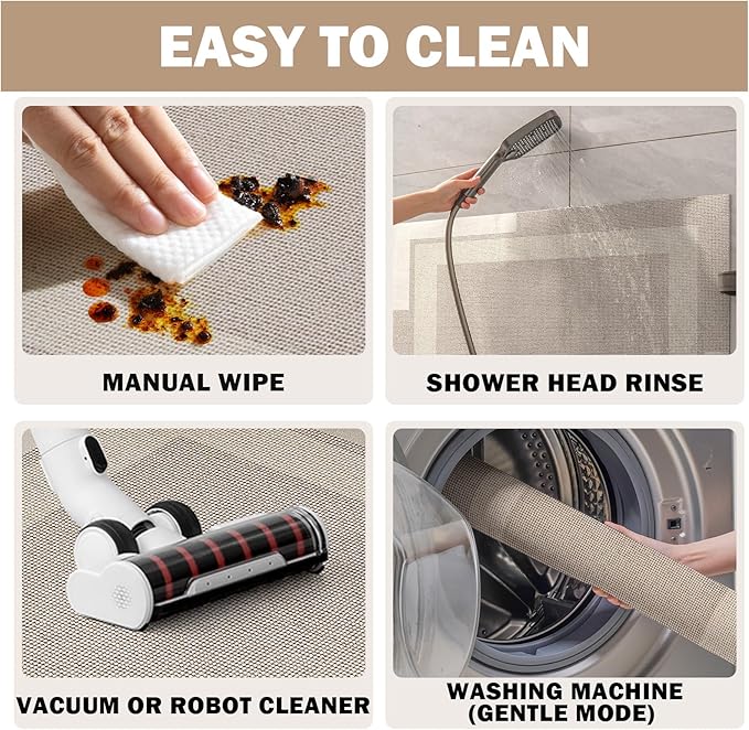 Non Slip Bath Mat, Rubber Backing Ultra Thin Bathroom Rugs Fit Under Door Quick Dry Super Absorbent Washable Bath Rug Shower Mat for Bathroom Floor Bathtub Shower Sink, Easy Care Beige 20"x 32"