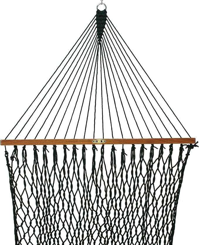 Original Pawleys Island 12DCG Single Green DURACORD Rope Hammock with Free Extension Chains & Tree Hooks, Handcrafted in The USA, Accommodates 1 Person, 450 LB Weight Capacity, 12 ft. x 50 in.