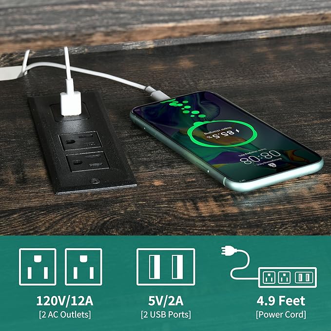 YITAHOME LED Farmhouse TV Stand for 65 Inch w/Outlets, Modern Entertainment Center with Glass Doors and Adjustable Storage Shelves, Media Console TV Cabinet for for Living Room, Dark Rustic Oak