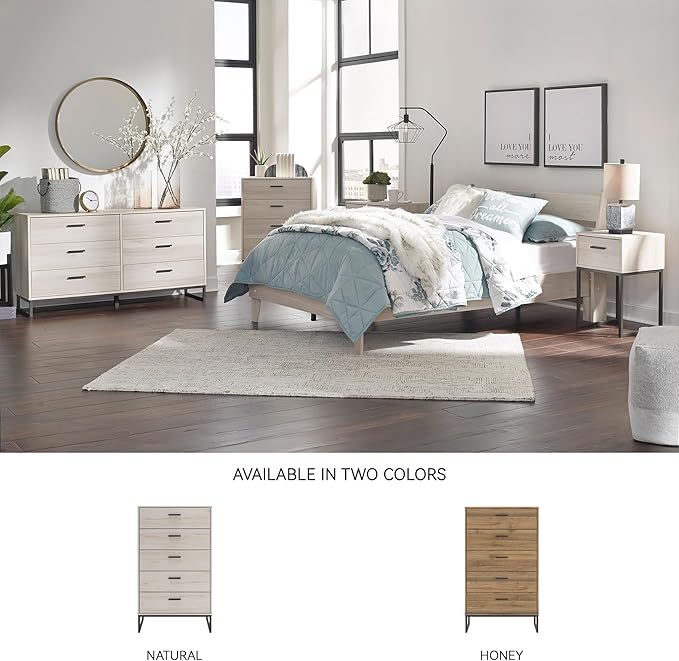 Signature Design by Ashley Socalle 5 Drawer Chest of Drawers, Natural Beige