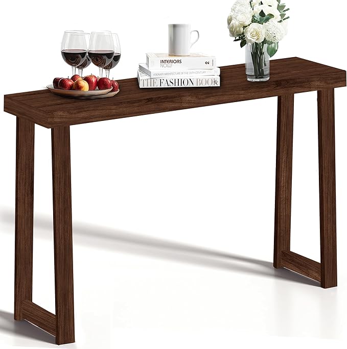 Solid Wood Console Table (46.25x12x32in) - Narrow Entryway & Sofa Table for Home Decor (Easy Assembly)