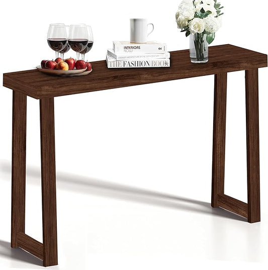 Solid Wood Console Table (46.25x12x32in) - Narrow Entryway & Sofa Table for Home Decor (Easy Assembly)