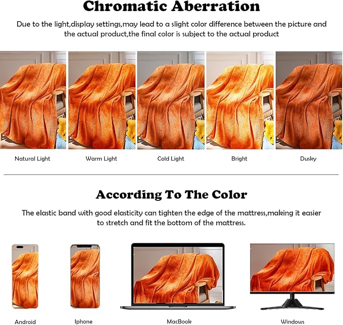 NEWCOSPLAY Super Soft Twin Blanket Orange Premium Silky Flannel Fleece Leaves Pattern Lightweight Bed Blanket All Season Use (Orange, Twin(60"x80"))