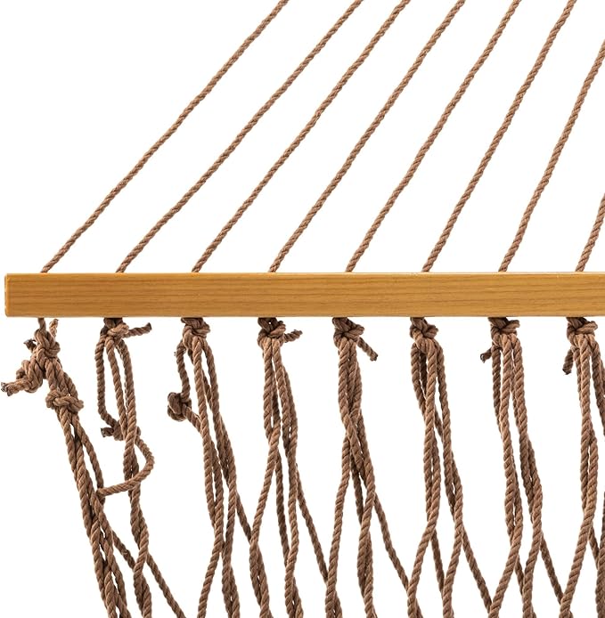 Original Pawleys Island 15DCAB Presidential Antique Brown Duracord Rope Hammock w/Extension Chains & Tree Hooks, Handcrafted in The USA, Accommodates 2 People, 450 LB Weight Capacity, 13 ft. x 65 in.