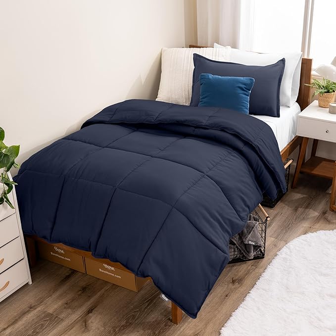 Bare Home Comforter Set - Twin/Twin Extra Long Size - Ultra-Soft - Goose Down Alternative - Premium 1800 Series - All Season Warmth (Twin/Twin XL, Midnight)