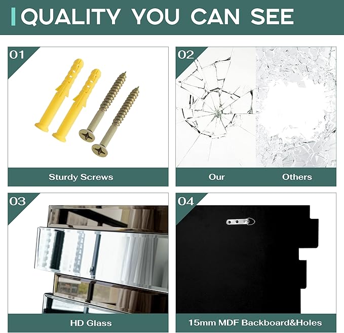 Mirrors for Wall Rectangle Accent Mirrors for Wall Contemporary Decor Livinig Room Decorative Mirror for Decor 27×55 in