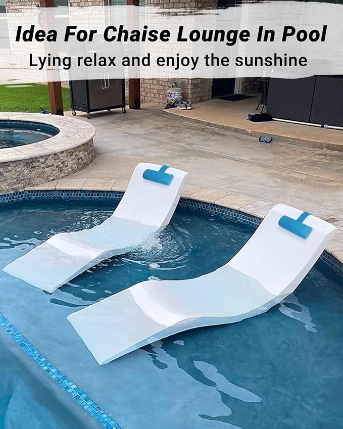 Headrest Pillow for Patio Chaise Lounge, Spa Pillow for Adult with Non-Slip Weighted Tail, Outdoor Cushion All Weather Sunbathing Swing Pool Furniture, Quick Drying