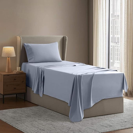 Nestl Twin XL Sheet Set - College Dorm Size - Luxury 1800 Ultra-Soft Microfiber Twin Extra Long Bed Sheets - Deep Pockets - Easy Fit - Extra Soft - 3 Piece Set (Twin XL, Ice Blue)