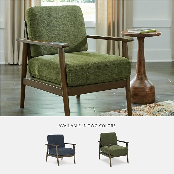 Signature Design by Ashley Bixler Mid-Century Modern Upholstered Showood Accent Chair, Green