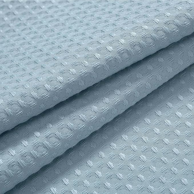 River Dream Heavyweight No Hooks Required Dotted Waffle Weave Shower Curtain with Snap in Liner -Extra Long 71W x 86H,Hotel Grade,Spa Like Bath Curtain,Blue