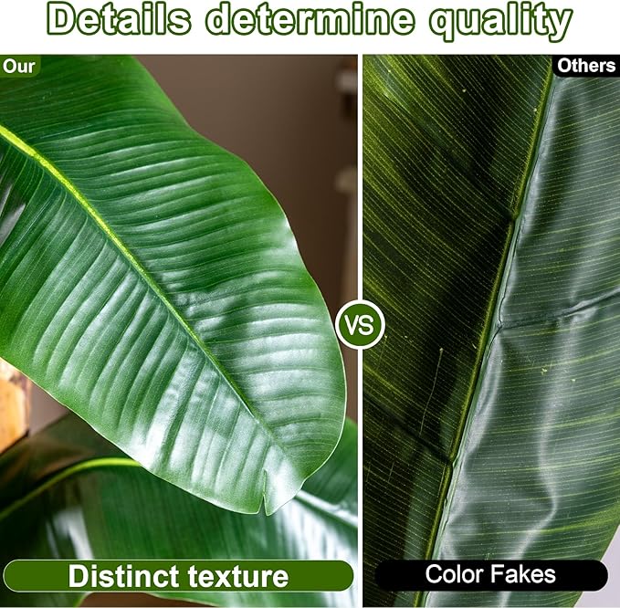 Large Artificial Banana Tree Tall Faux Tropical Bananas Trees Indoor Outdoor Realistic Floor Plant Big Fake Plants for House Home Living Room Office Front Porch Decor Outside Patio para decoracion
