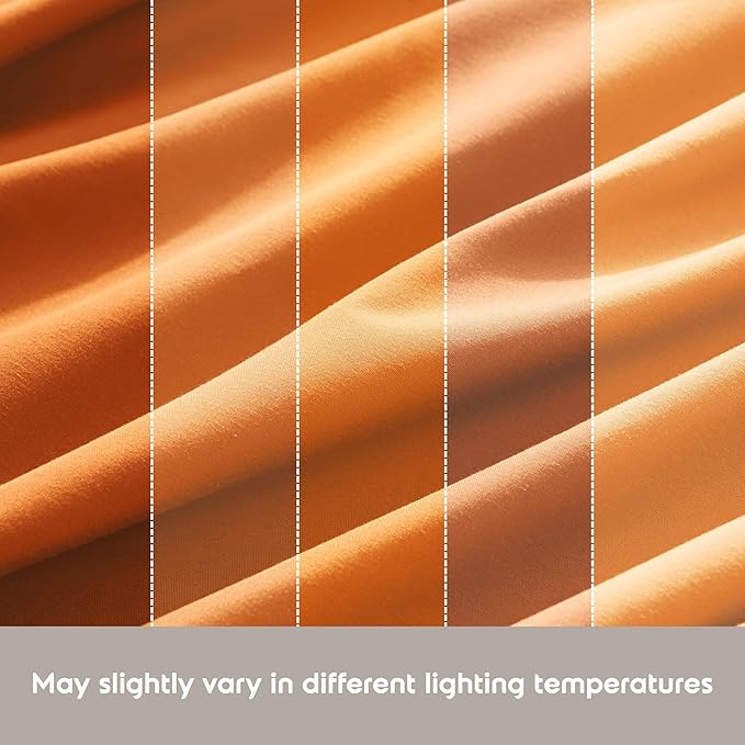 Nestl Short Queen Sheet Set - 1800 Ultra-Soft Microfiber - Double Brushed - Deep Pockets - Easy Fit - 4 Piece Set - Bed Sheets (Short Queen, Light Orange)