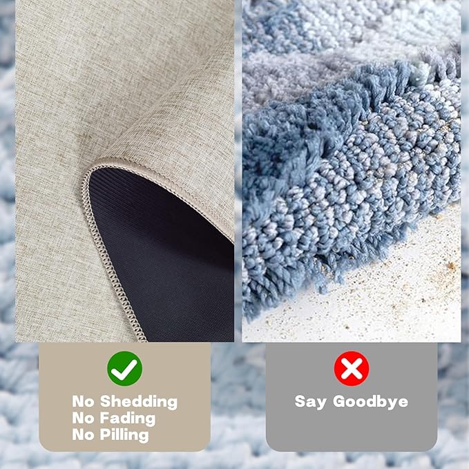 Yancorp 3'x4' Ultra Thin Large Bathroom Rugs,Kitchen Outdoor Big Bath Rug,Fit Under Door Mat Entrance, Non Slip,Machine Washable Shower Rug,