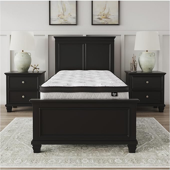 Signature Design by Ashley Twin Size Chime 12 Inch Medium Firm Hybrid Cooling Gel Memory Foam for Pressure Relief, Fiberglass Free, Mattress in A Box