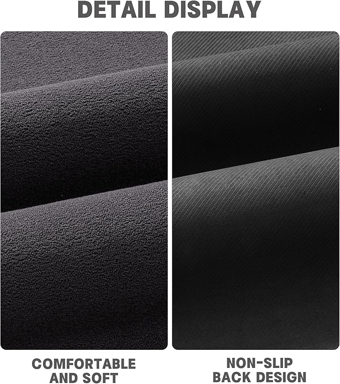 YIHOUSE Bathroom Rug Sets 3 Piece, Ultra Thin Bath Mat Fit Under Door, Quick Dry Absorbent Bath Mat for Bathroom Non Slip Machine Washable Floor Mat (Dark Grey, 3 Piece)