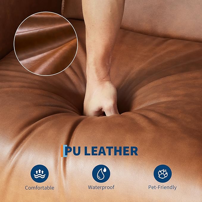 GarveeHome Power Recliner Chair Swivel Glider Upholstered Faux Leather Nursery Rocker Reclining Sofa Chair with Charging Port, Curved Armrests & Padded Backrest (Orange)