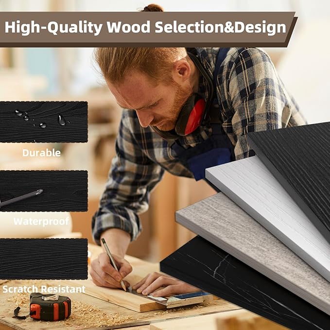 Ludatido 70 Inch TV Stand with 36 inch Electric Fireplace 27 LED Light Entertainment Center for TVs Up to 80" Black Modern Wood Media TV Console with Highlight Cabinet for Living Room Black