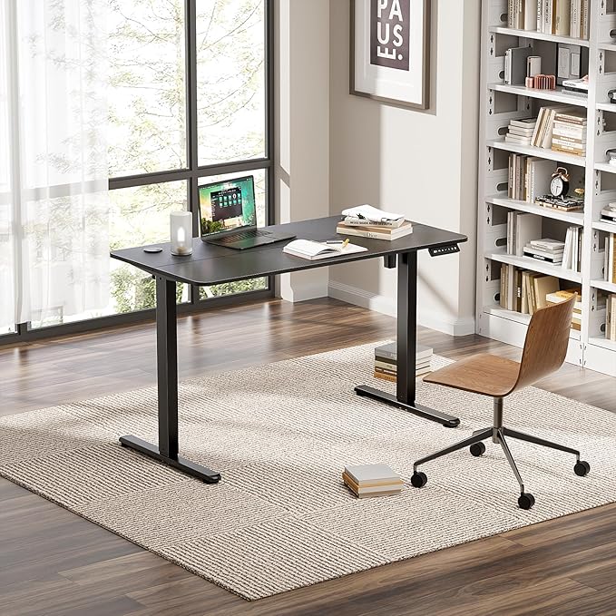 Electric Standing Desk 55 x 24 Inches, Height Adjustable Sit Stand Home Office Computer Desk with Memory Presets,Black
