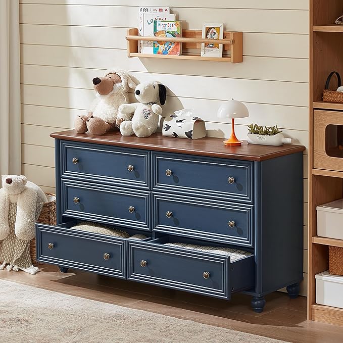Dressers & Night Stand Set of 3, Wood 54" Wide Dresser & 18" Charging Station Chest of Drawers, Roman Column 2 Drawer Nightstand Set of 2, Bedroom Furniture Dresser Suites for Home Living Room Hallway