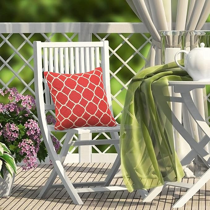 JMGBird Outdoor Pillows for Patio Furniture 18''x18'' Waterproof Decorative Patio Furniture Pillows Indoor Throw Pillows with Inserts, Square Throw Pillow for Couch, Bed, Sofa, Bench, Chair, Set of 2