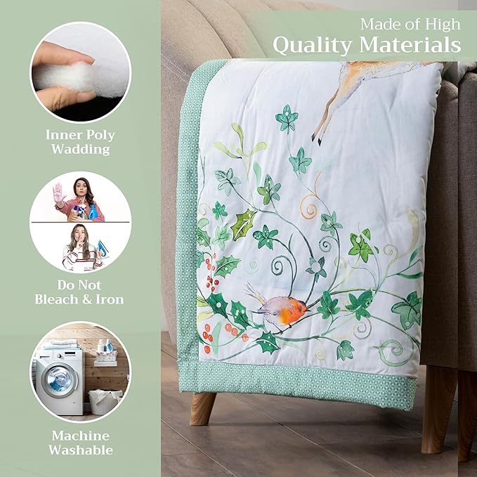 Maison d' Hermine Throw Blanket for Couch Lightweight Soft Warm Breathable Cotton Throw Blankets for Bed Girls Boys Women Men Gifts Sofa Travel Living Room Chair Bedding (60"x80", Snowy World)