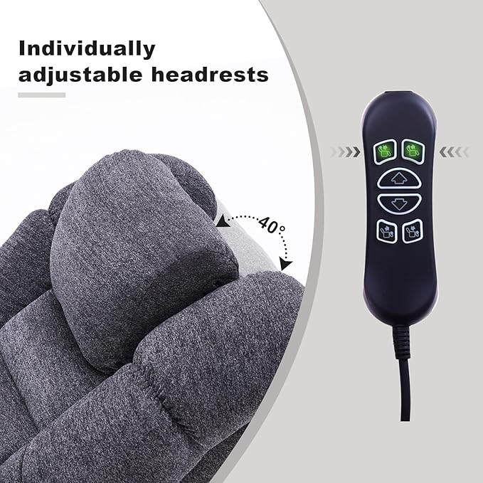 Triple Motor Power Lift Recliner Chair with Massage and Dual Heat for Elderly People, Zero Gravity Lay Flat Recliner Infinite Position, USB Ports（Grey）