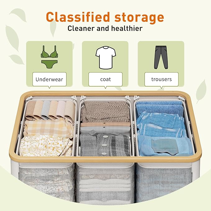 170L Laundry Hamper with Lid 3 Section, Extra Large Laundry Basket with 3 Removable Bags, Laundry Basket Organizer for Bedroom, Laundry Room, Dorm, Clothes Hamper, Beige