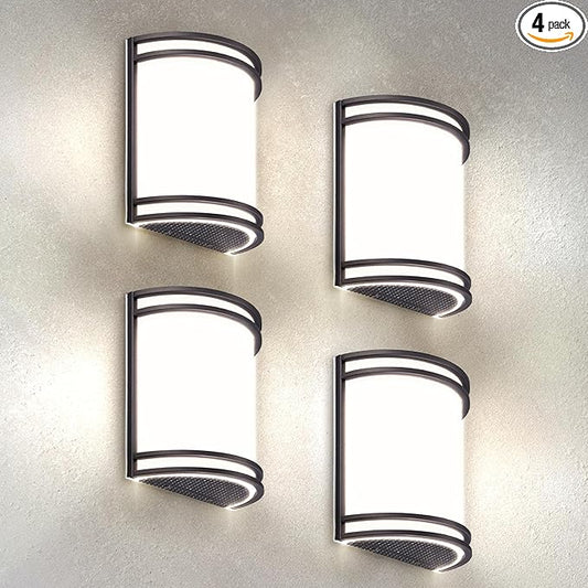 ASD LED Indoor Wall Mount Light Fixture - 10 Inch Modern Interior Oil Rubbed Bronze Wall Sconce Lighting - 3000K 4000K 5000K Adjustable - Half Cylinder Hallway Light Fixture - ETL & Energy Star 4 Pack