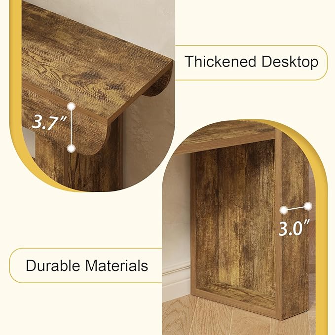 55-Inch Farmhouse Console Table,3-Tier Rustic Entryway Table with Storage,Rectangular Sofa Table Behind The Couch for Living Room, Hallway, Entrance