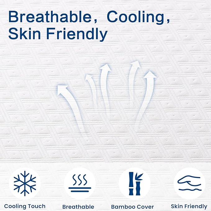 EDILLY 3 Inch Cooling Gel Memory Foam Mattress Topper Full Size, with Removable Soft Cover, Comfort Body Support & Pressure Relief