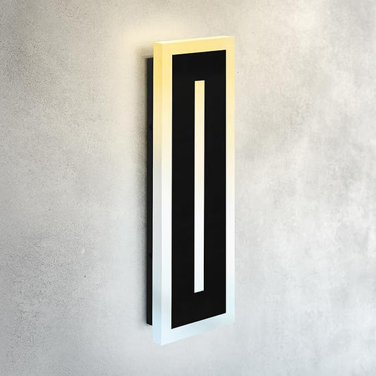 ASD LED 18" Long Wall Mount Light Fixture, Outdoor & Indoor Linear Sconce | 3CCT, Dimmable, Waterproof, Anti-Rust, ETL Listed | 18W 1180LM 3000-5000K 100-277V | Exterior Porch Lighting | Black
