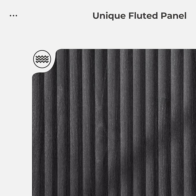 SICOTAS Dresser for Bedroom 6 Drawer Dressers & Chests of Drawers for Closet Long Large Modern TV Stand Set for Clothes Storage Fluted Wide Clothes Closet for Hallway Entryway, Dark Grey Alder