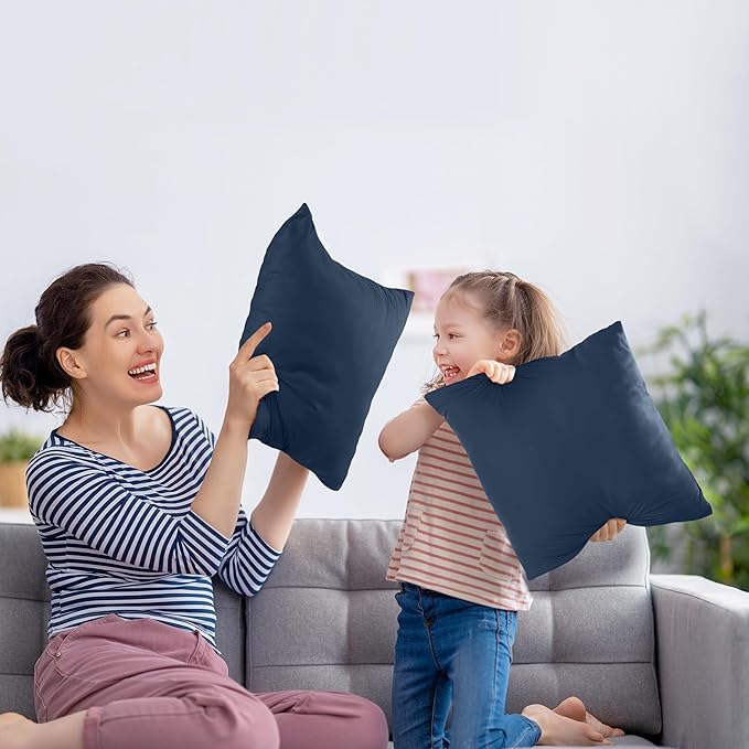 Utopia Bedding Throw Pillows Insert (Pack of 2, Navy) - 16 x 16 Inches Bed and Couch Pillows - Indoor Decorative Pillow