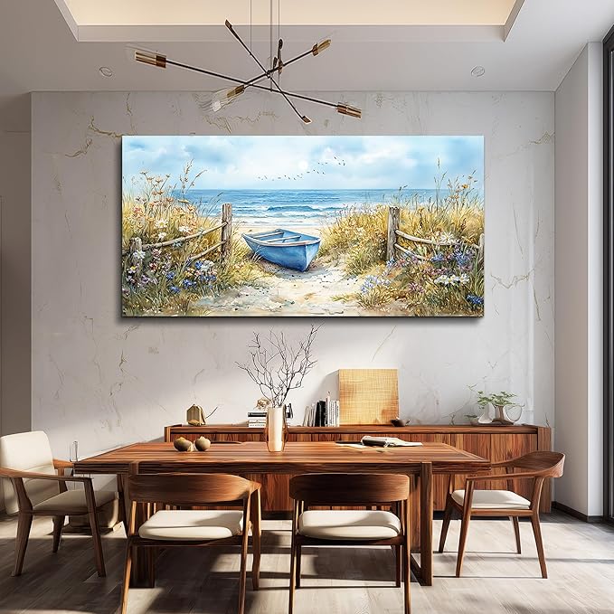PHAOHUAXM Large Wall Decor Canvas Painting Wall Art For Bedroom Living Room Decoration Beach And Ocean Landscape Painting Printed picture artworks Room For office Room Bathroom Home Decor 30x60 In