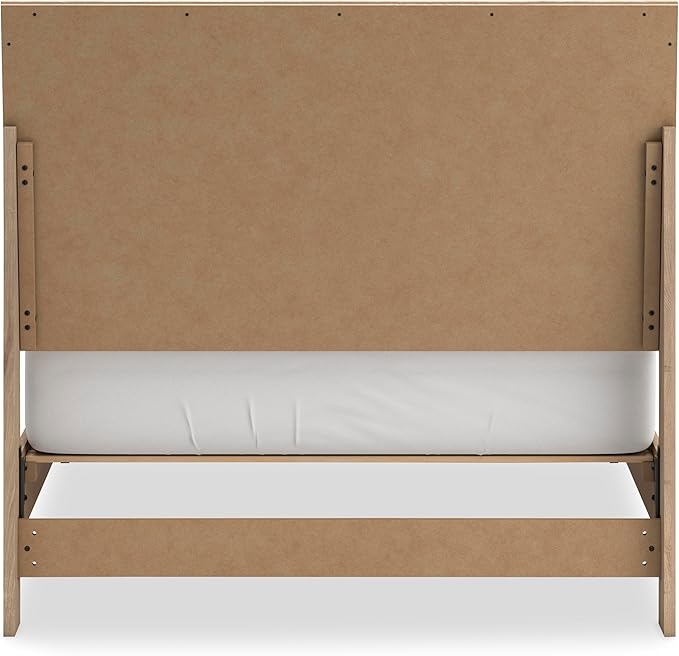Signature Design by Ashley Cielden Farmhouse Full Panel Platform Bed, Foundation or Box Spring Not Needed, Light Brown