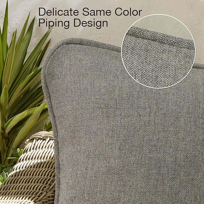 Sunbrella Decorative Outdoor Water Repellent Throw Pillows with Inserts, Set of 4, 18" x18" Pillows for Patio, Backyard, Bed, Couch, and Patio Furniture, Cast Shale