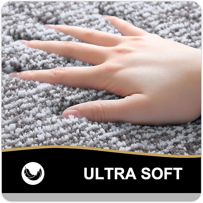 OLANLY Bathroom Rugs 30x20, Extra Soft and Absorbent Microfiber Bath Mat, Non-Slip, Machine Washable, Quick Dry Shaggy Bath Carpet, Suitable for Bathroom Floor, Tub, Shower (Medium, Charcoal)
