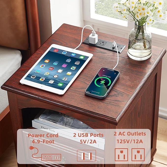 Dressers & Night Stand Set of 3, Wood 54'' Wide Dresser & 18'' Chest of Drawers, Roman Column 2 & 3 Drawer Nightstand Set of 2, Furniture 7 Drawer Dresser Suites for Bedroom Living Room, Hallway, Home