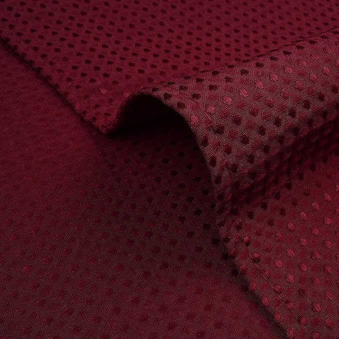 River Dream Heavyweight No Hooks Required Dotted Waffle Weave Shower Curtain with Snap in Liner - 71W x 74H,Hotel Grade,Spa Like Bath Curtain,Red Rio