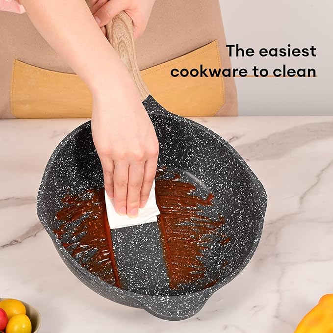 JEETEE 36Pcs Pots and Pans Set Non Stick, Cookware Set Non toxic Kitchen Healthy Induction Cooking Set W/Griddle, Sauté Pan, Baking Trays & Pancake Rake (PFOA, PFAS, PFOS Free)