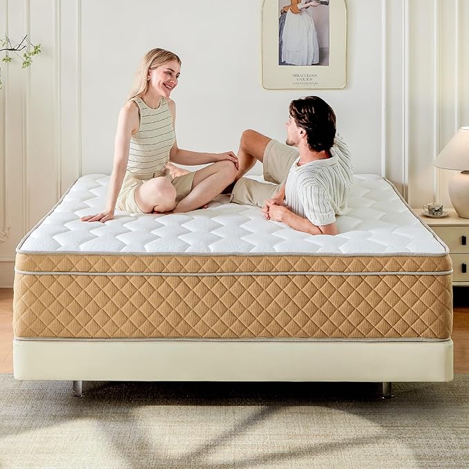 Full Mattress 14 inch, Medium Firm Hybrid Mattress with Memory Foam, Fiberglass Free, Strengthen Edge Suppor, CertiPUR-US Certified Safe Foams & Fabric, Full Size Mattress in a Box
