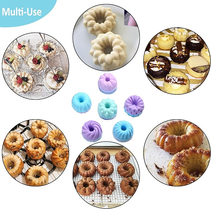 Tongjude 46 Piece Silicone Bakeware Set, Non-Stick Kitchen Oven Baking Pans, Silicone Cake Molds with Cake Pan, Chiffon Cake Pan, Donut Pan, Square Cake Pan and Loaf Pan