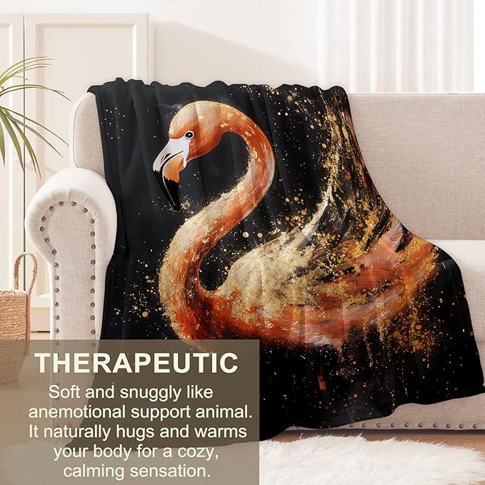 Flamingo Blanket for Women Adults, Flannel Flamingo Blankets Gifts, Flamingo Throw Blanket for Sofa Bed Living Room Soft Warm Cozy Flamingo Decor 50" x 40"
