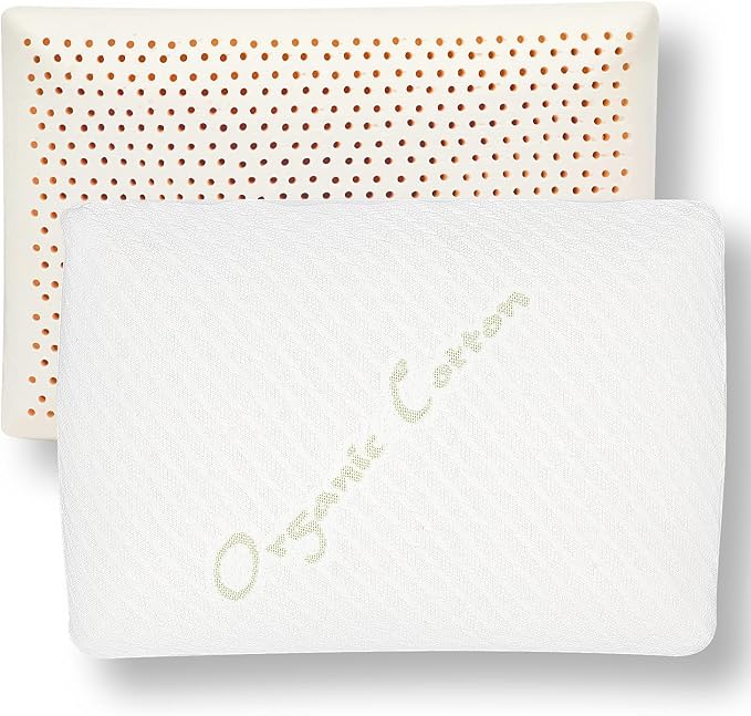 Talalay Latex Pillows for Sleeping - Medium Firmness King Pillow (33.4'' x 15.7'' x 5.9'') for Side, Back, and Stomach Sleepers to Get a Restful Sleep