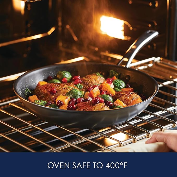 Rachael Ray Cook + Create Hard Anodized Nonstick Frying Pan/Skillet, 12.5 Inch - Black