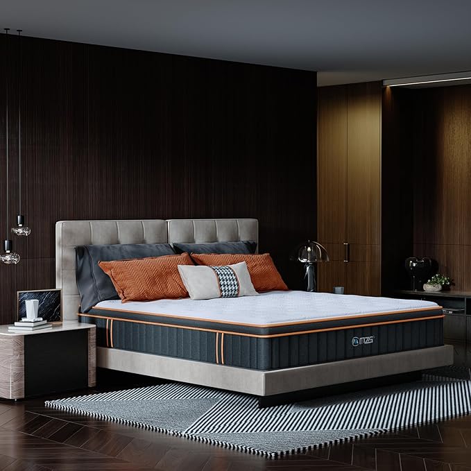 14 Inch King Size Extra Plush Hybrid Mattress, Gel-Infused Memory Foam Pillow Top & 3-Zone Pocket Coils, Cooling & Breathable, CertiPUR-US Certified, Fiberglass-Free, Mattress in a Box